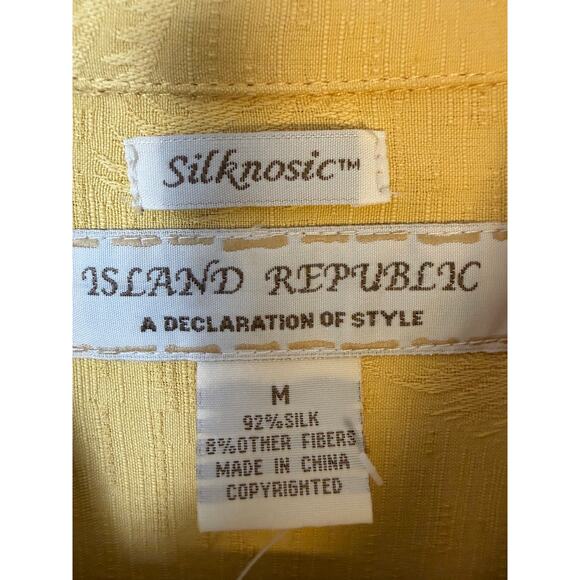 Island Republic men’s silk shirt button up tropical palm tree lightweight travel - Picture 8 of 9